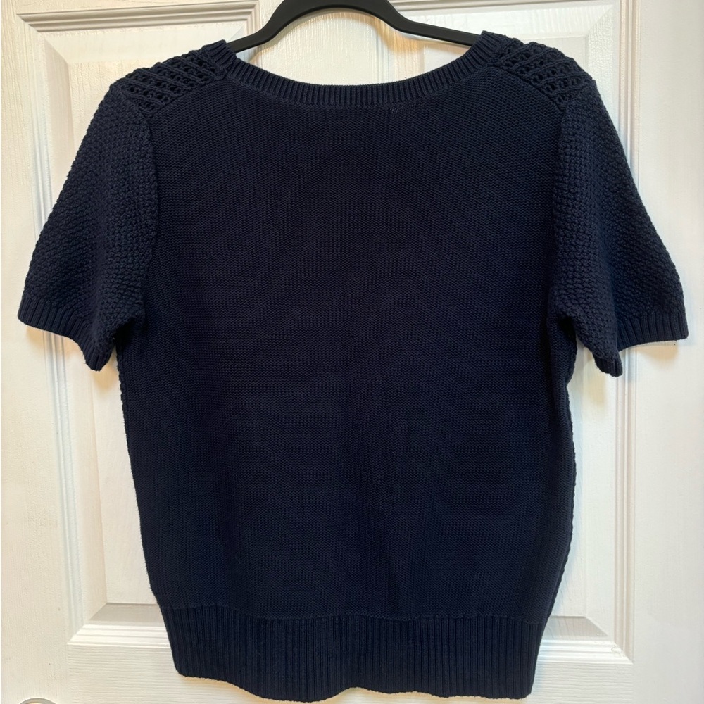 NWOT Banana Republic navy blue kitted sweater. - Picture 3 of 10